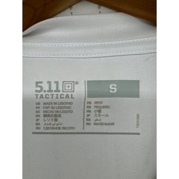 5.11 Tactical Adult Long-Slv TShirt S White Base Layer Utility Casual Athleisure - Picture 4 of 13